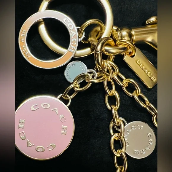 NEW COACH Multi Charm Circles Cluster Key Ring Keychain FOB NEW 1596 - Picture 4 of 7